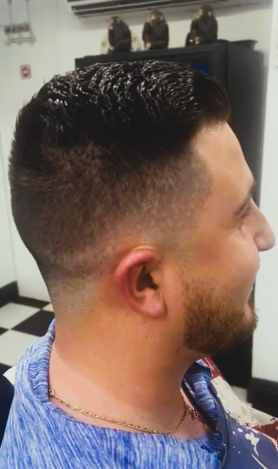 Fade haircut result